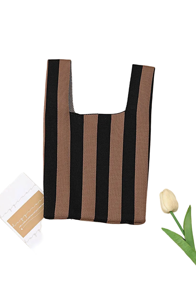 STRIPED KNIT HANDBAG