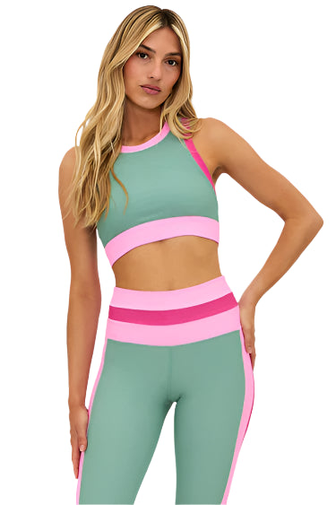 GWEN TOP- SAGE BLOOM COLOR BLOCK