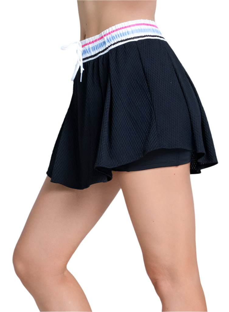 BLUE STREAK SKIRT - BLACK
