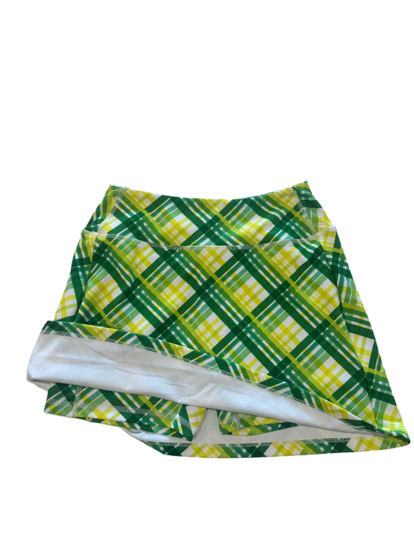 TENNIS PLAID SKIRT - LIME