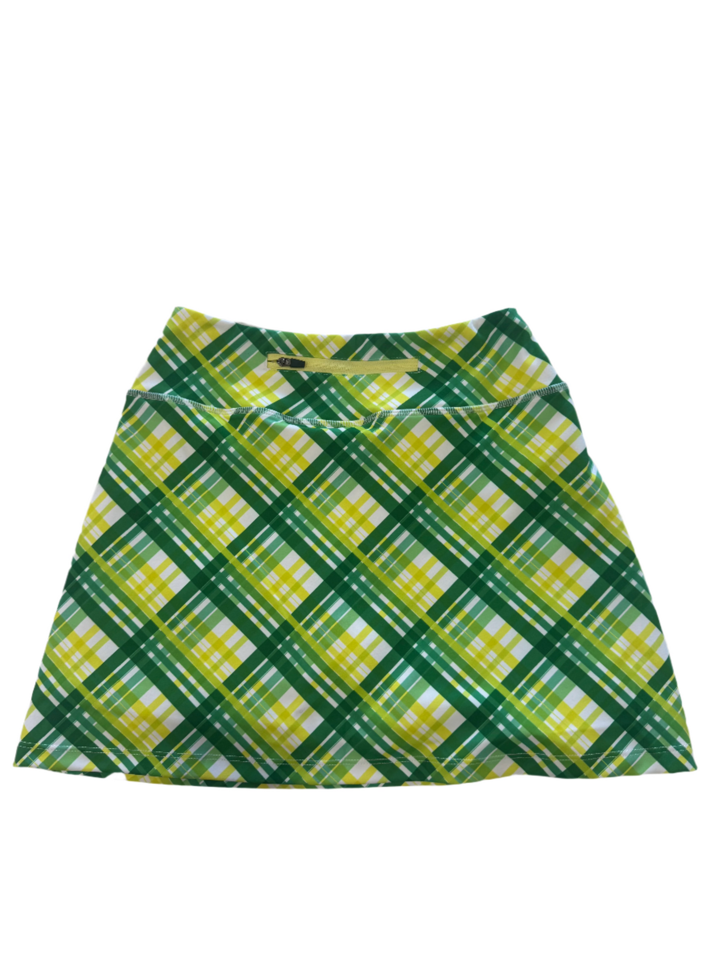 TENNIS PLAID SKIRT - LIME
