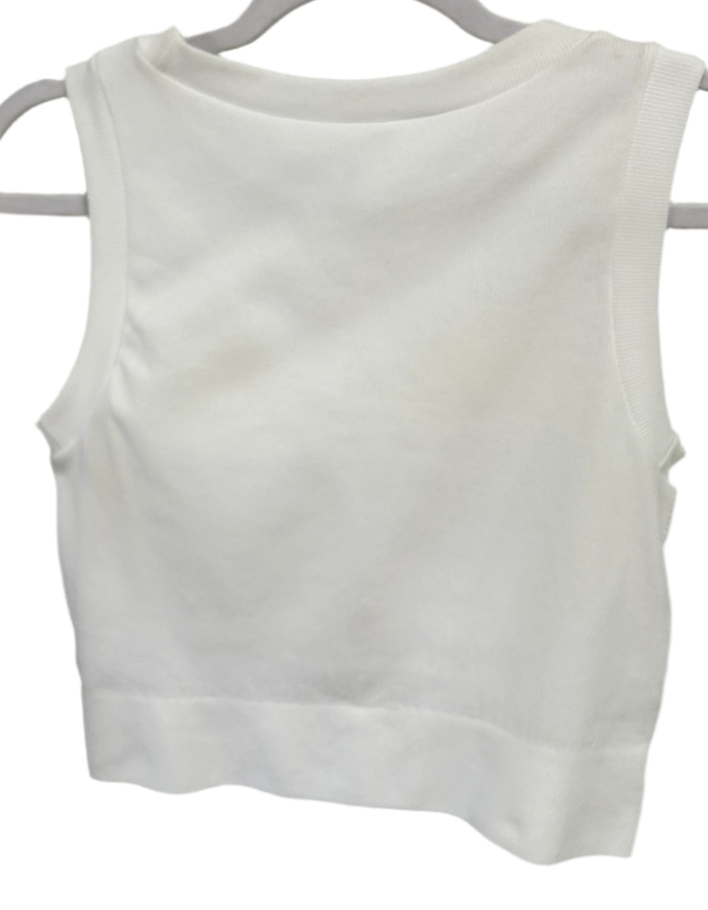 RIBBED CROP TANK-WHITE