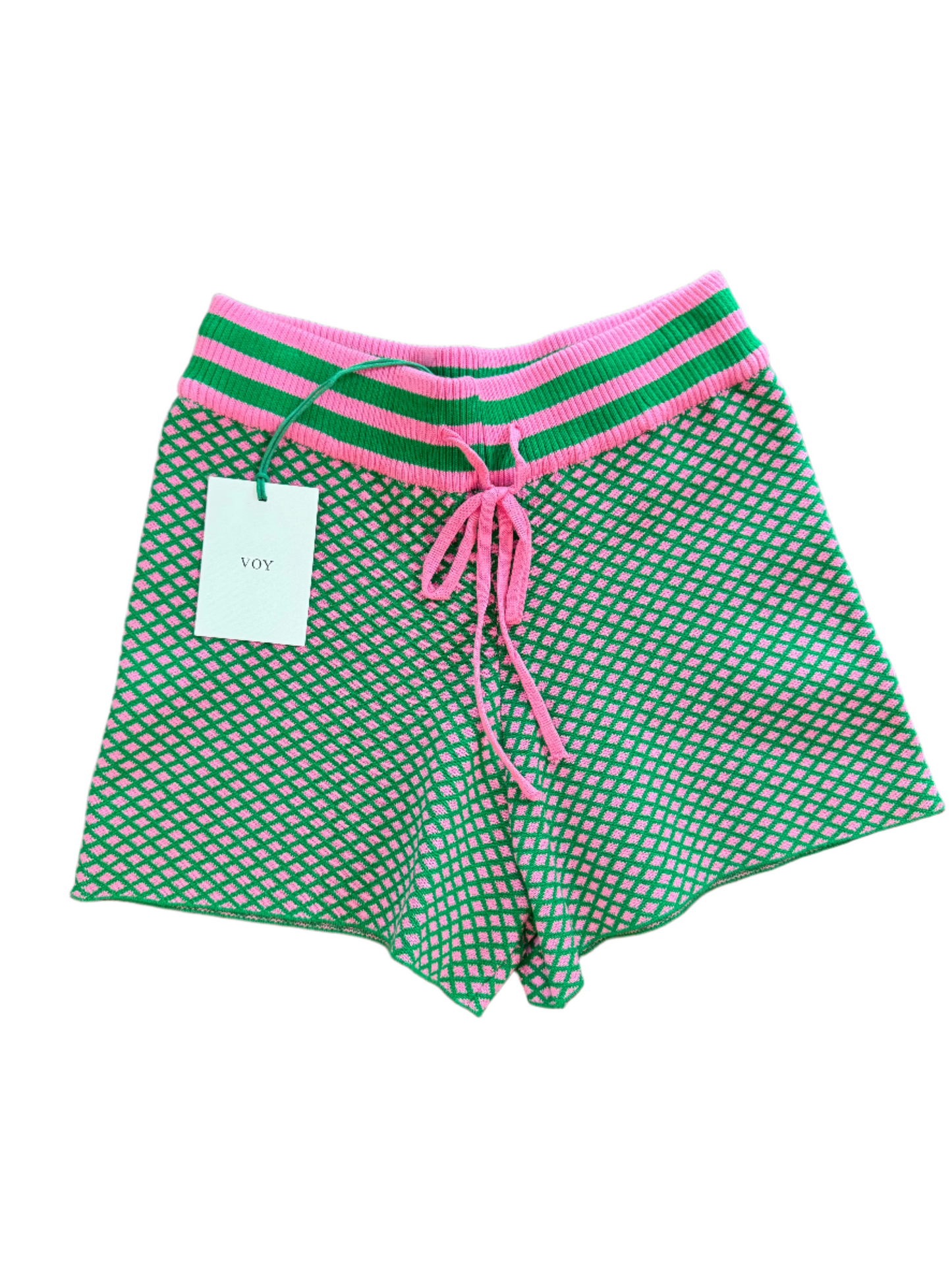 KNIT SHORT - PINK/GREEN