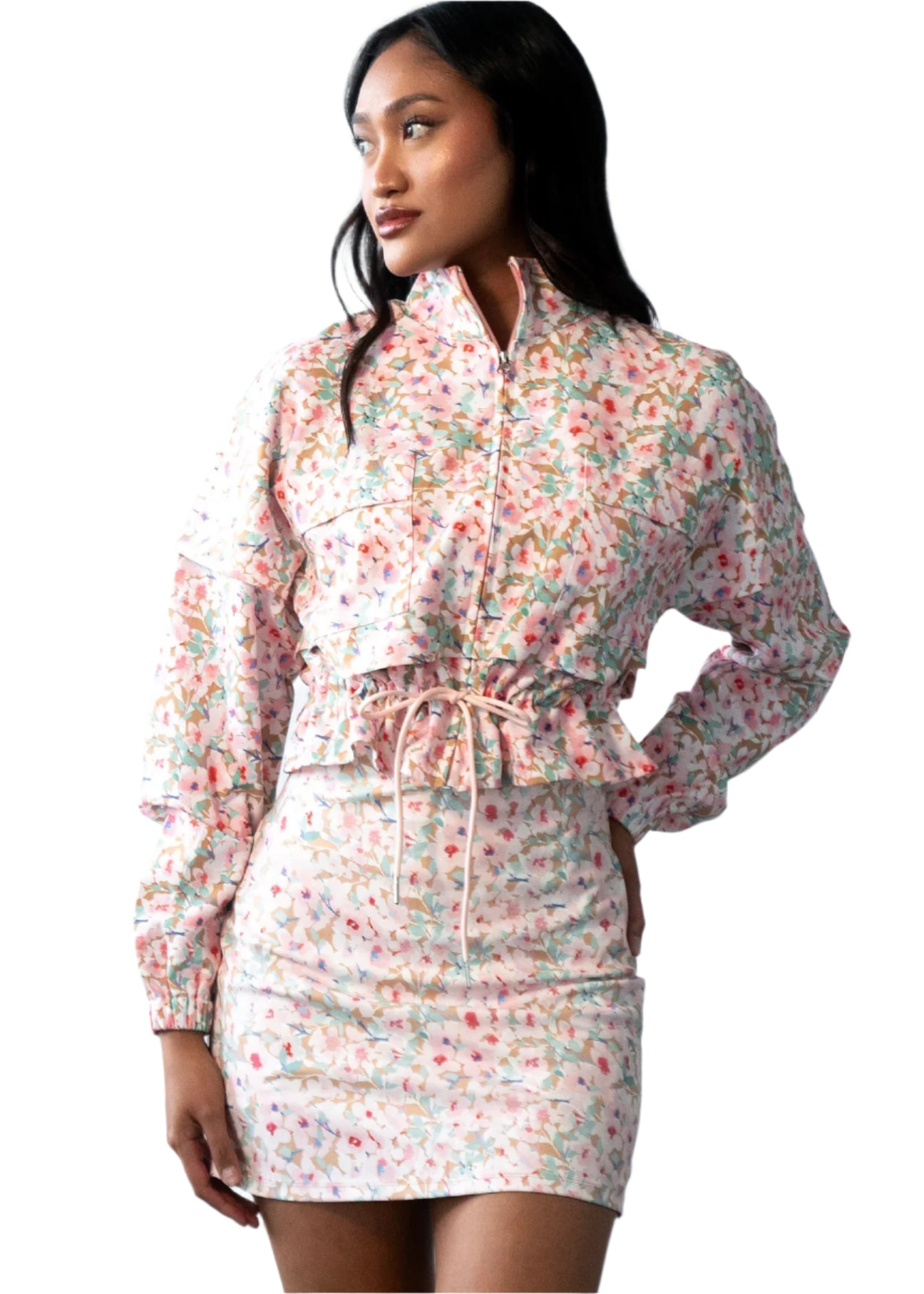 FLORAL WINDBREAKER - PINK