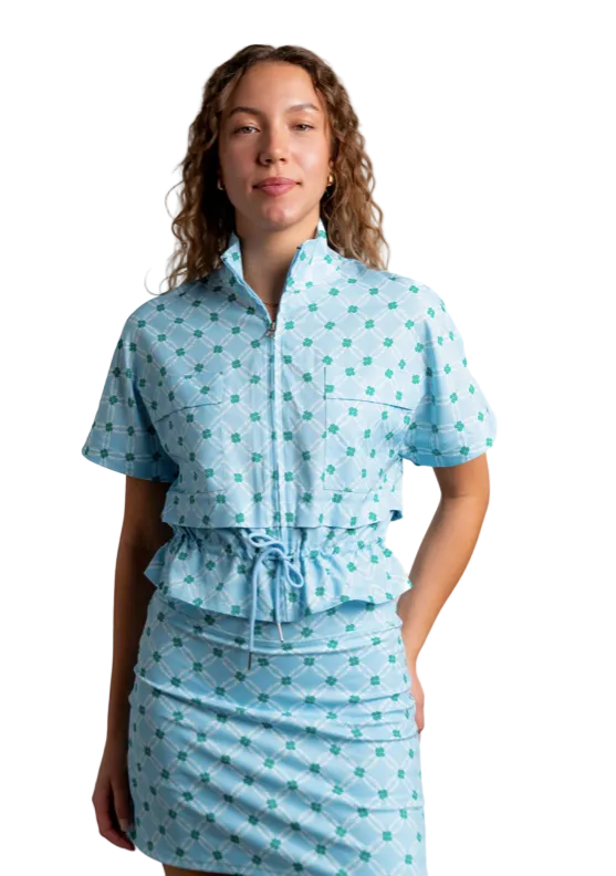 PENNY WINDBREAKER - BLUE DIAMOND FLORAL
