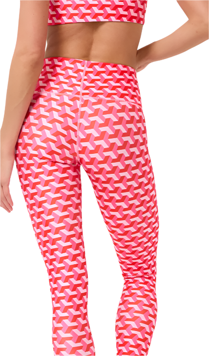 HI-SHINE LEGGING - STRAWBERRY TWIST GEO