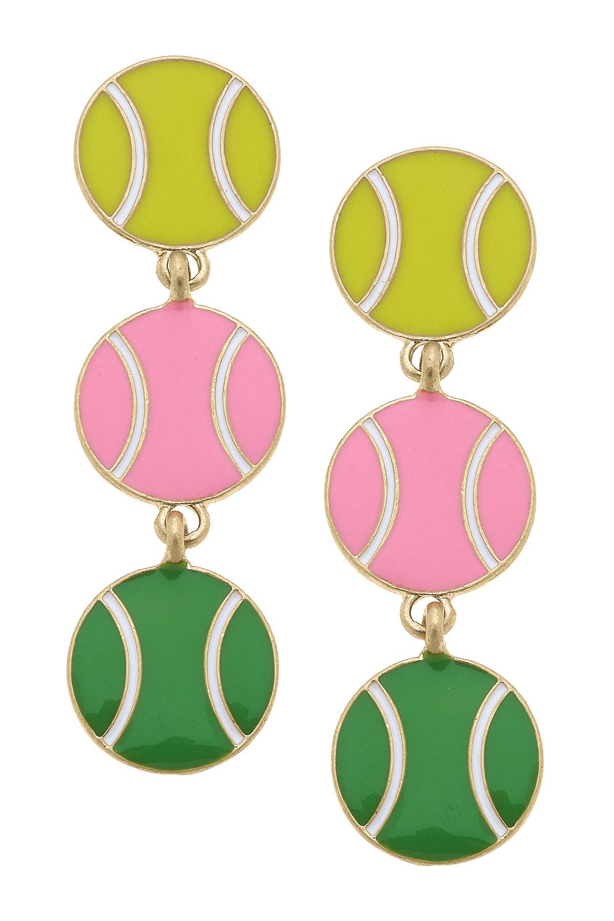 Margaret Linked Tennis Ball Earrings in Multi