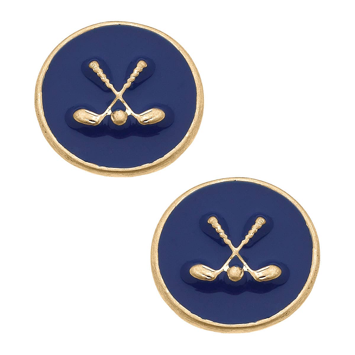 Paige Golf Clubs Enamel Stud Earrings