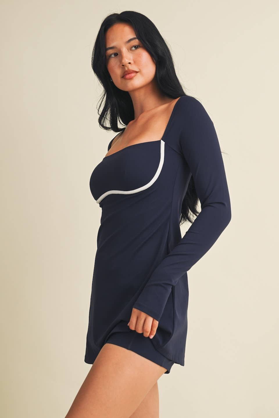LS SWEETHEART DRESS - BLACK