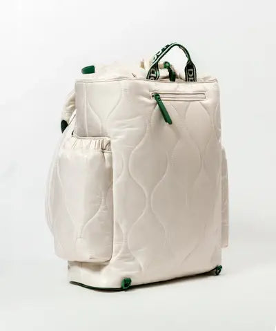 TENNIS QUILTED TOTE BACKPACK - WHITE