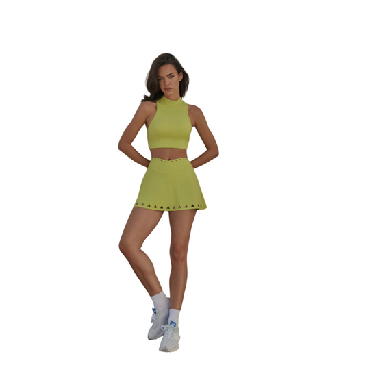 LASER CUT SKIRT - LIME
