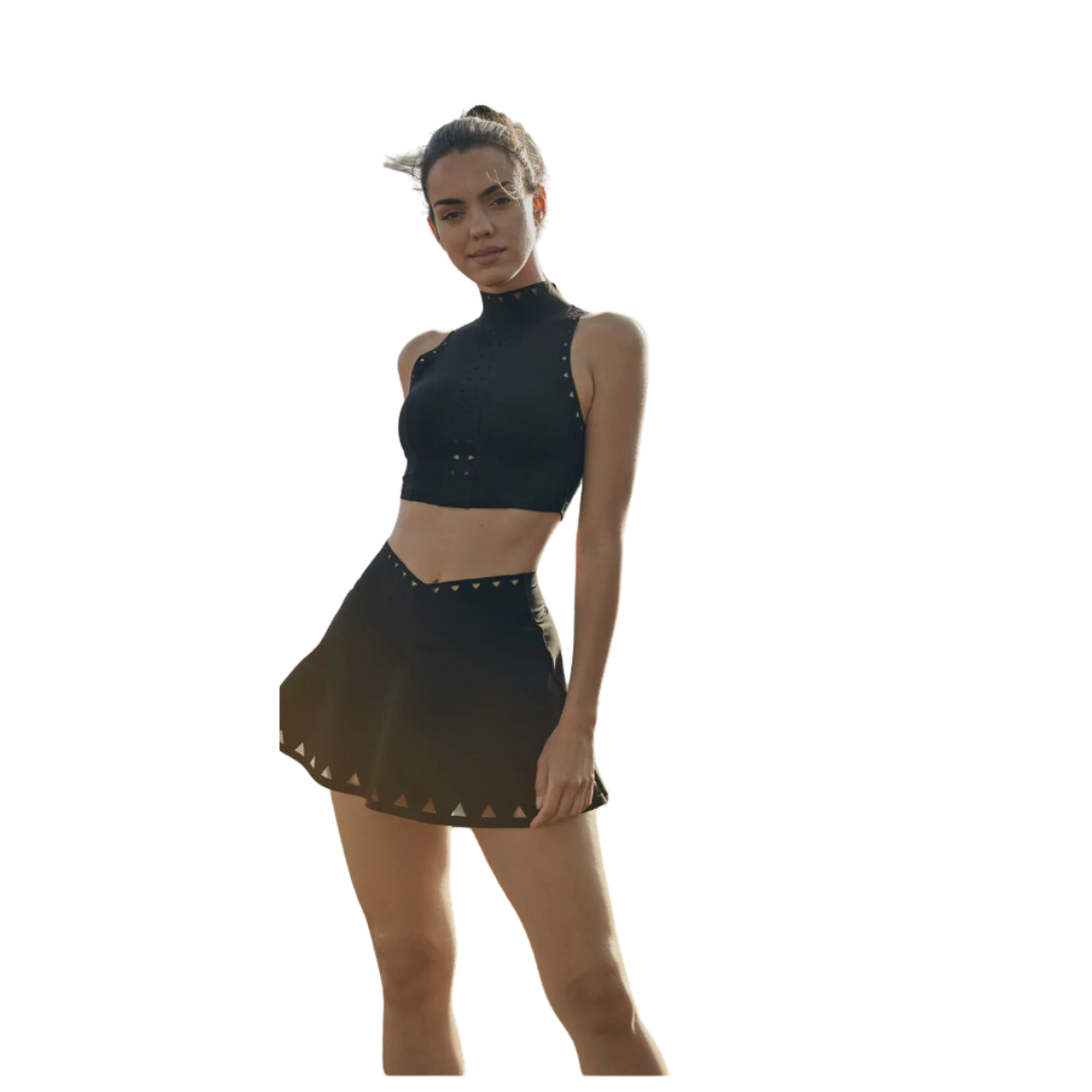 LASER CUT SKIRT BLACK