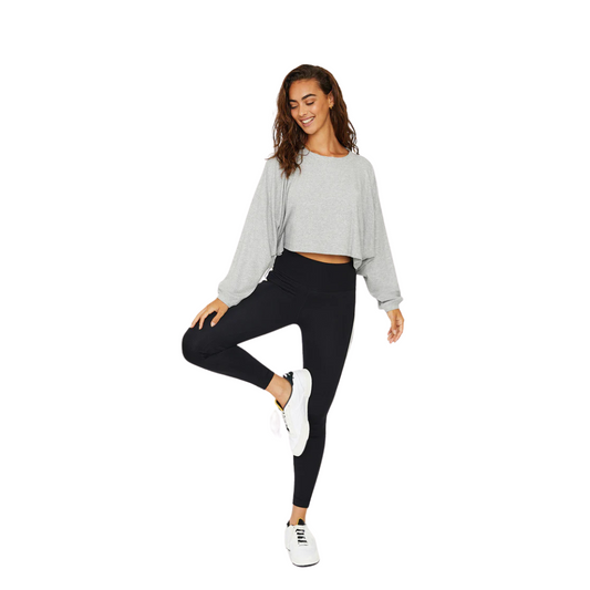 ALEXA OVERSIZED LS TOP - GRAY