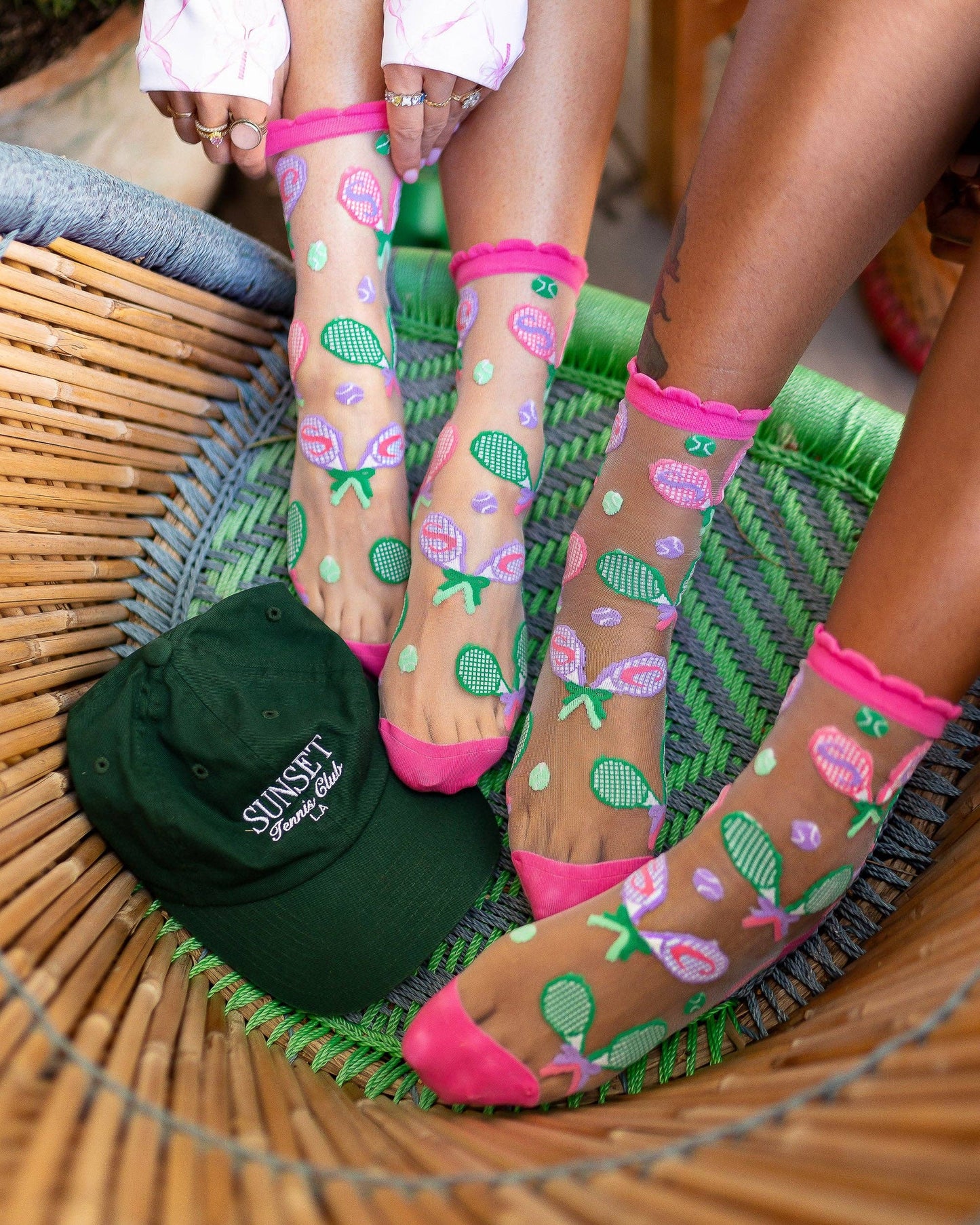 TENNISCORE RUFFLE SHEER CREW SOCK