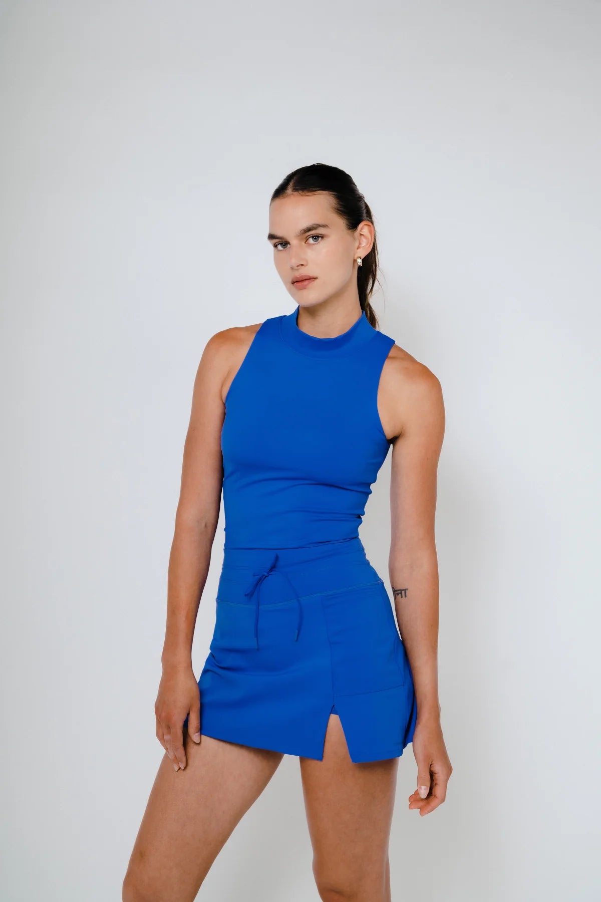 READY MOCK NECK TANK - COBALT