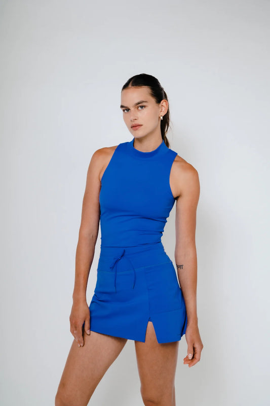 READY MOCK NECK TANK - COBALT