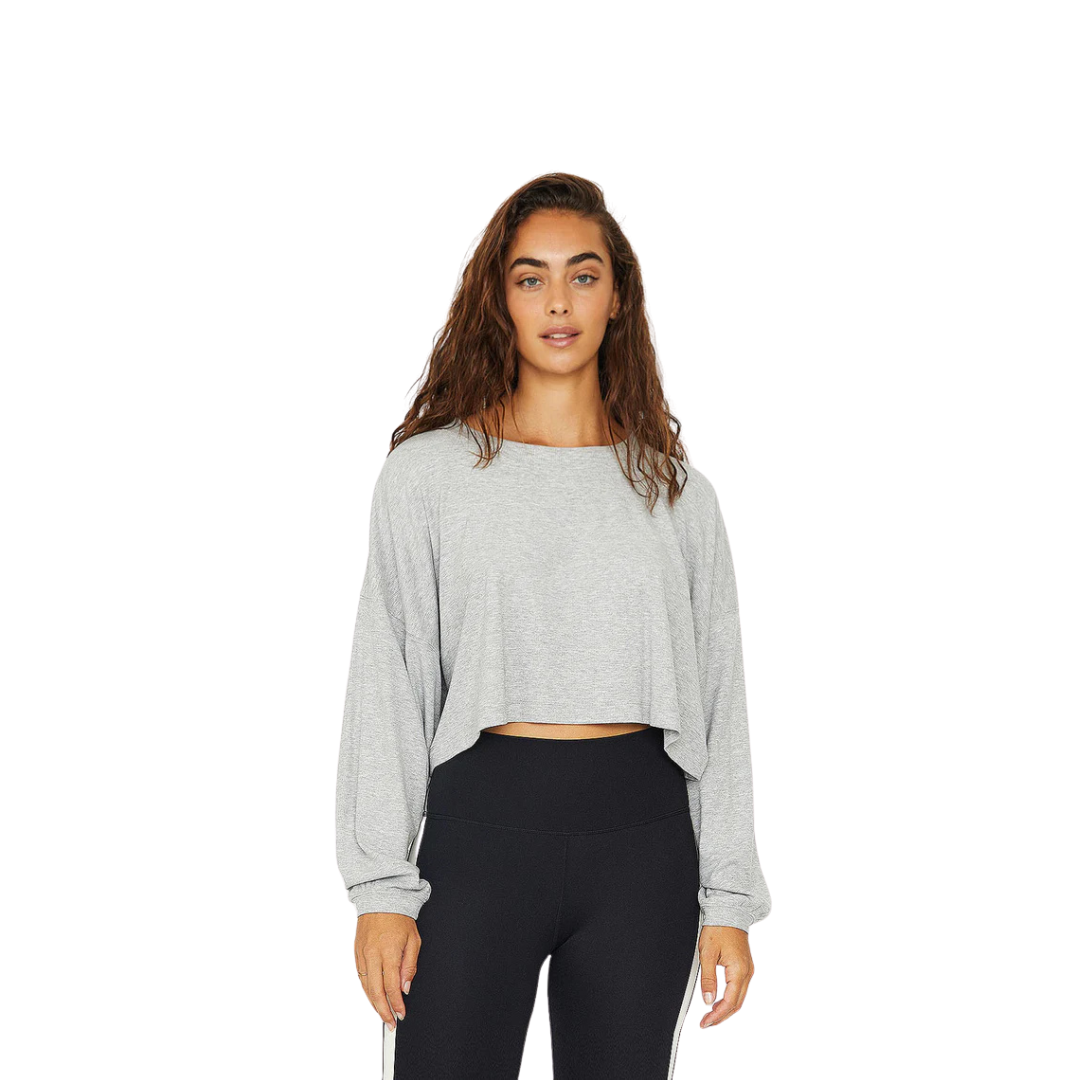 ALEXA OVERSIZED LS TOP - GRAY