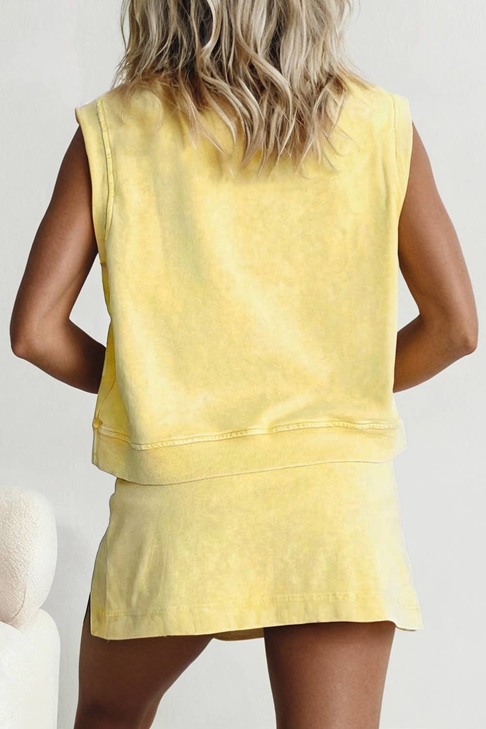 SPLIT SKIRT SET - MINERAL YELLOW