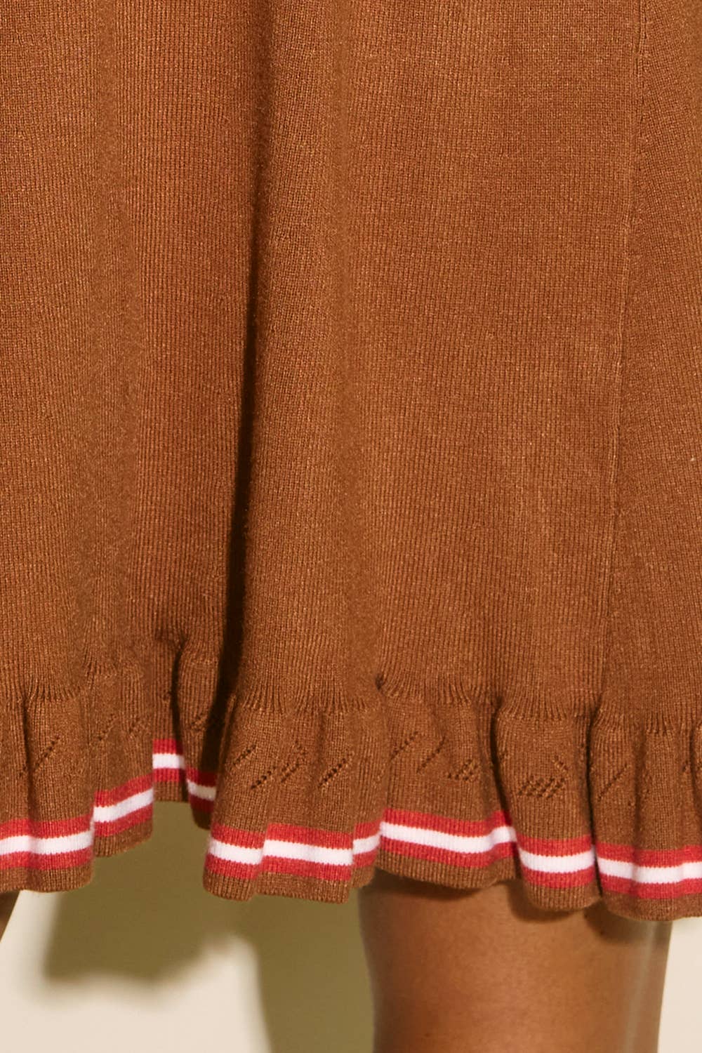 COLLARED KNIT DRESS - CAMEL