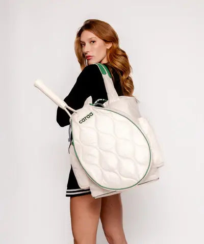 TENNIS QUILTED TOTE BACKPACK - WHITE