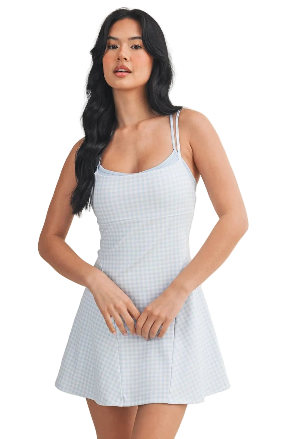 GINGHAM DOUBLE DRESS - BLUE