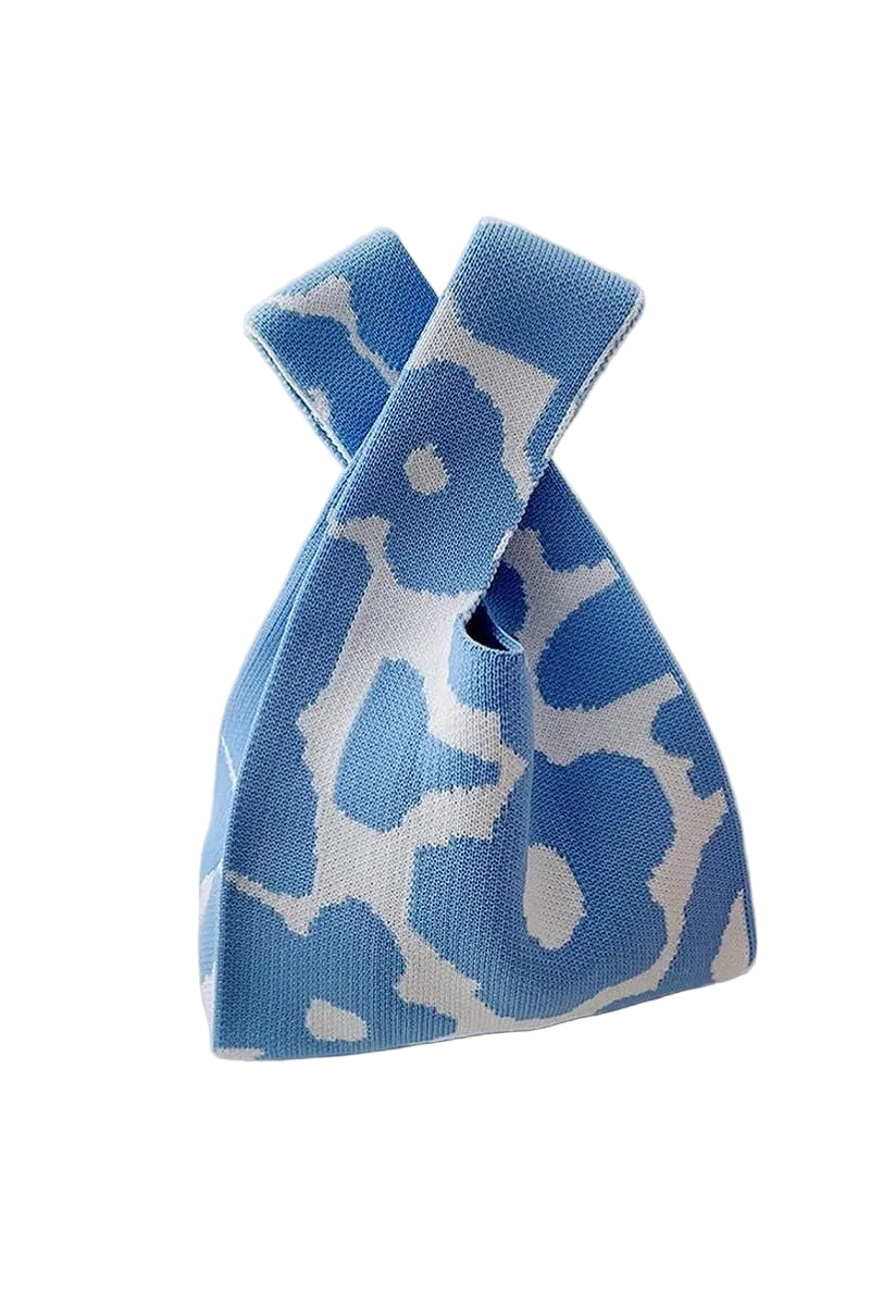 KNITTED HANDBAG - BLUE