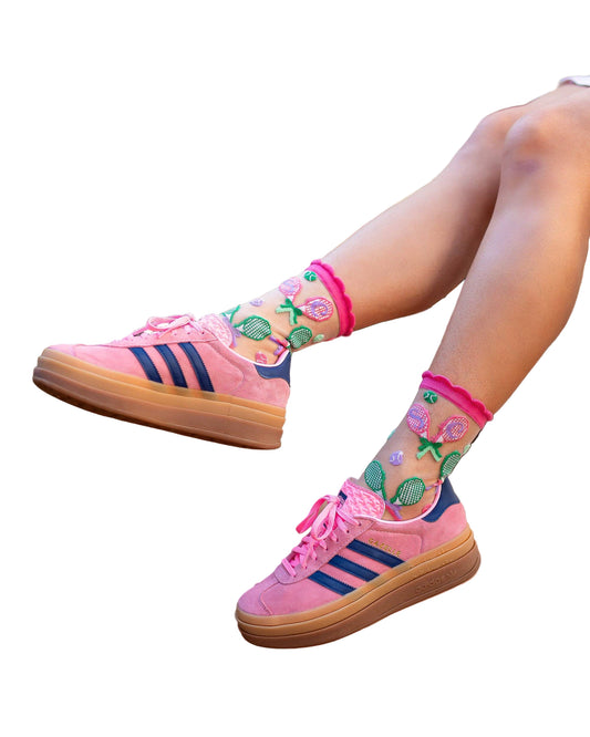 TENNISCORE RUFFLE SHEER CREW SOCK