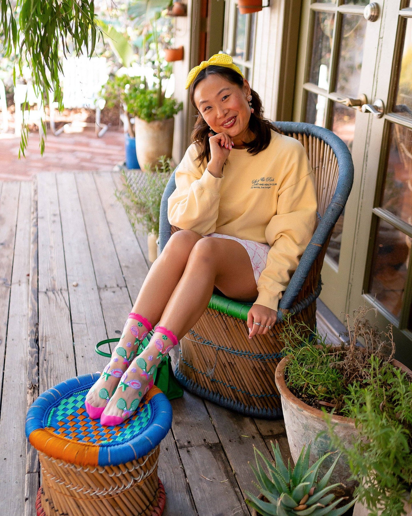 TENNISCORE RUFFLE SHEER CREW SOCK