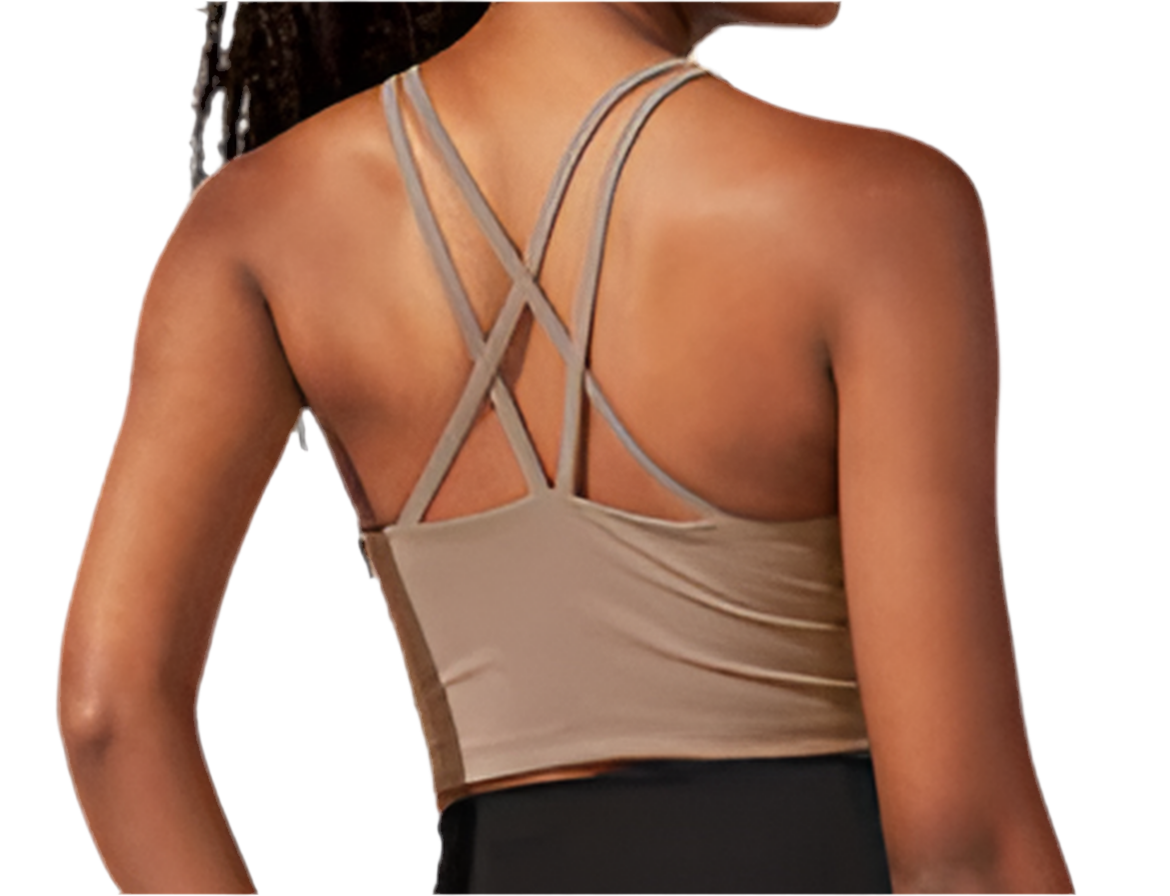 CELESTE MESH CROP BRALETTE BROWN