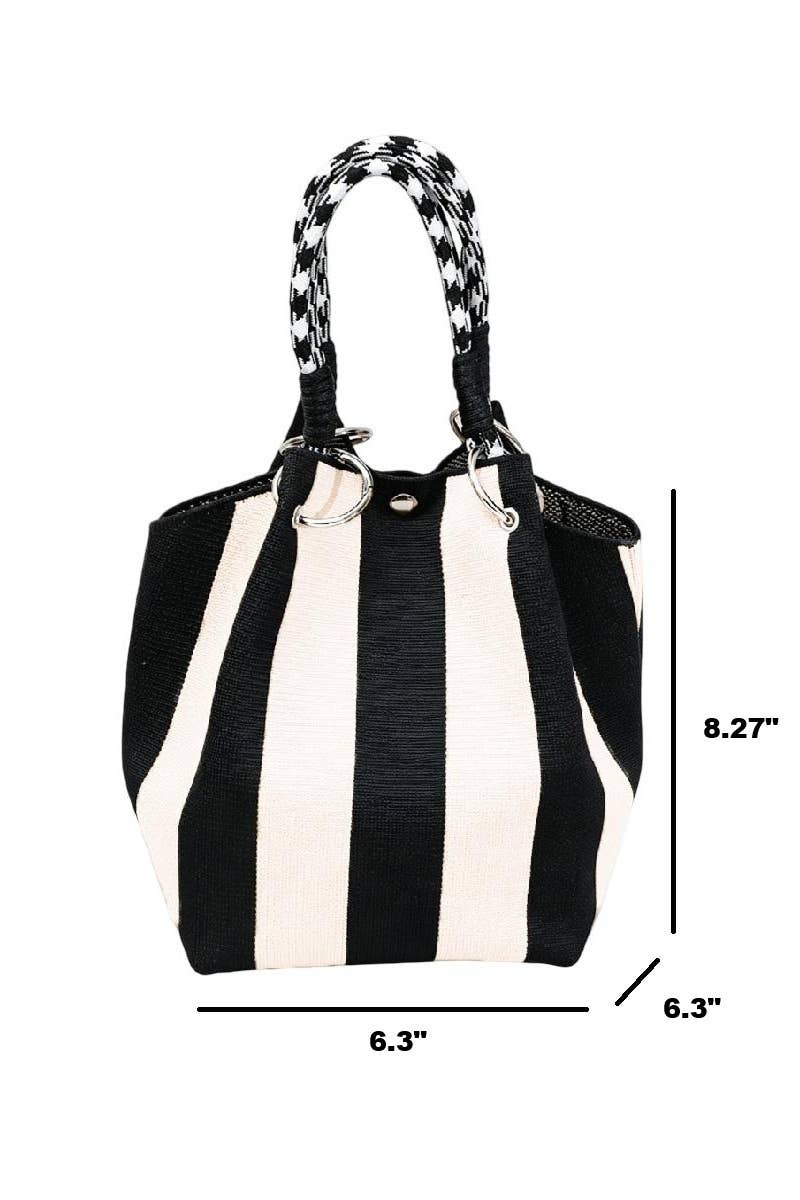 STRIPED MINI TOTE - ORANGE