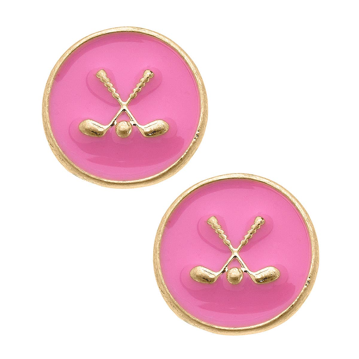 Paige Golf Clubs Enamel Stud Earrings
