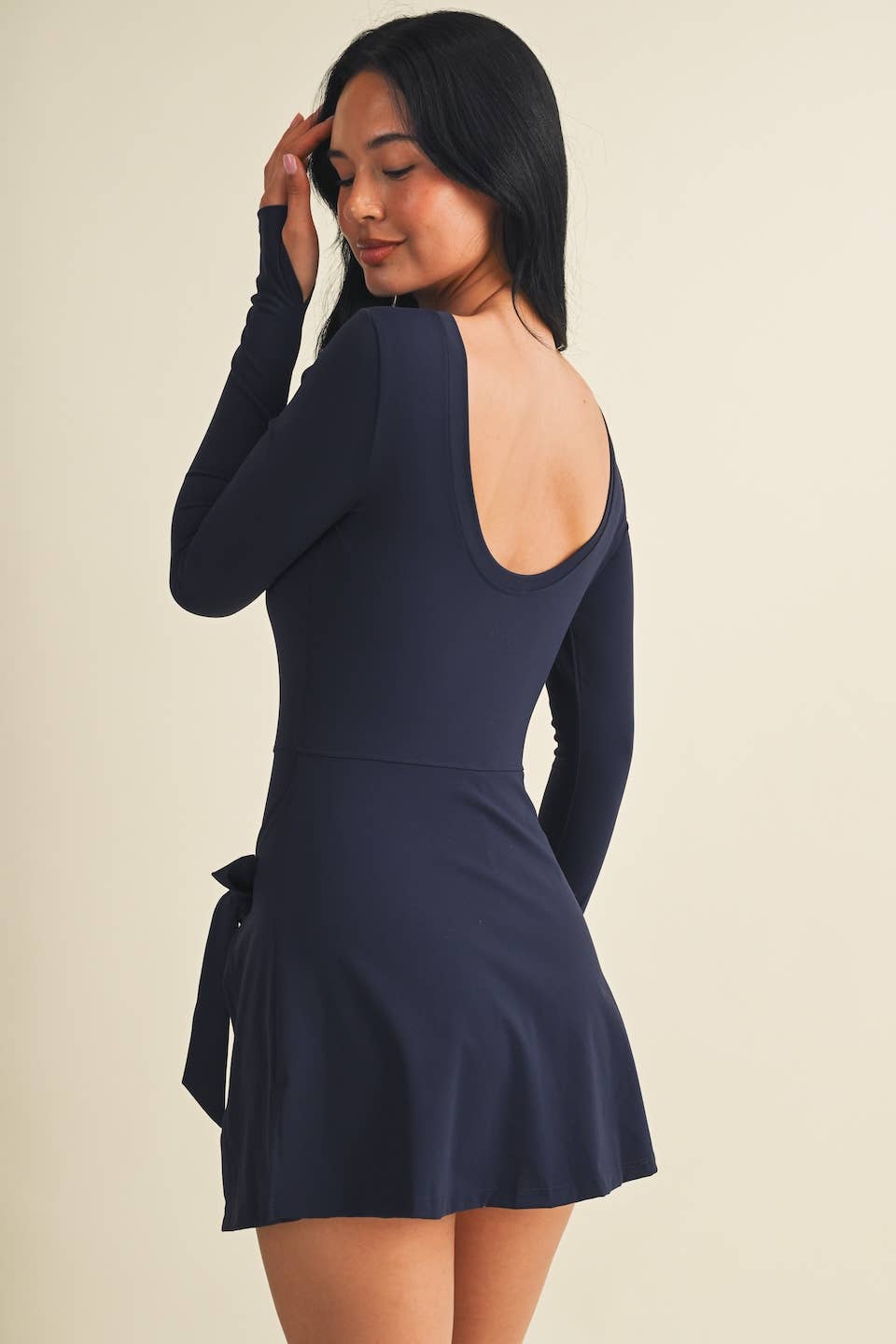 LS WRAP DRESS - CHOCOLATE