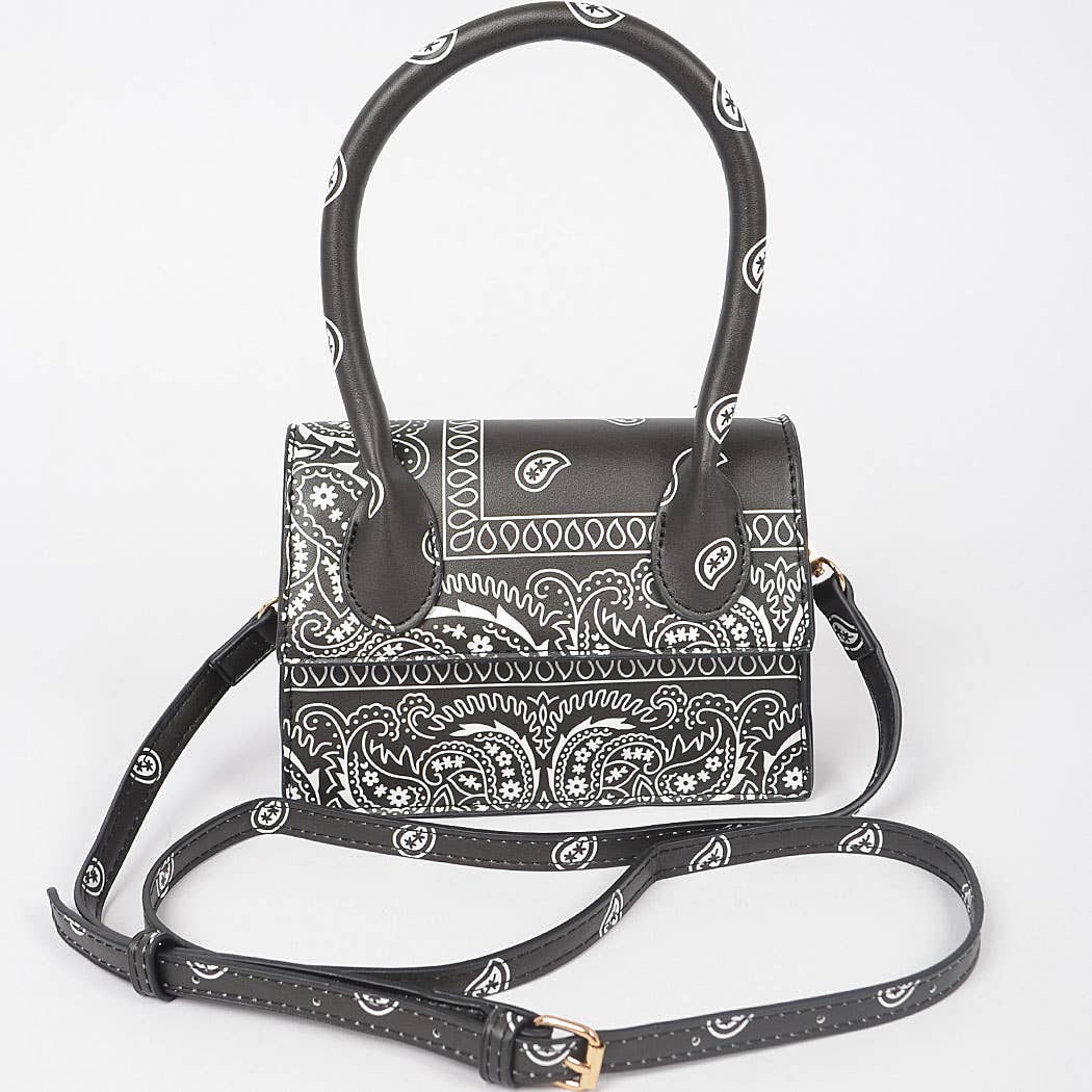 SINGLE FLAP BANDANA BAG - BLACK