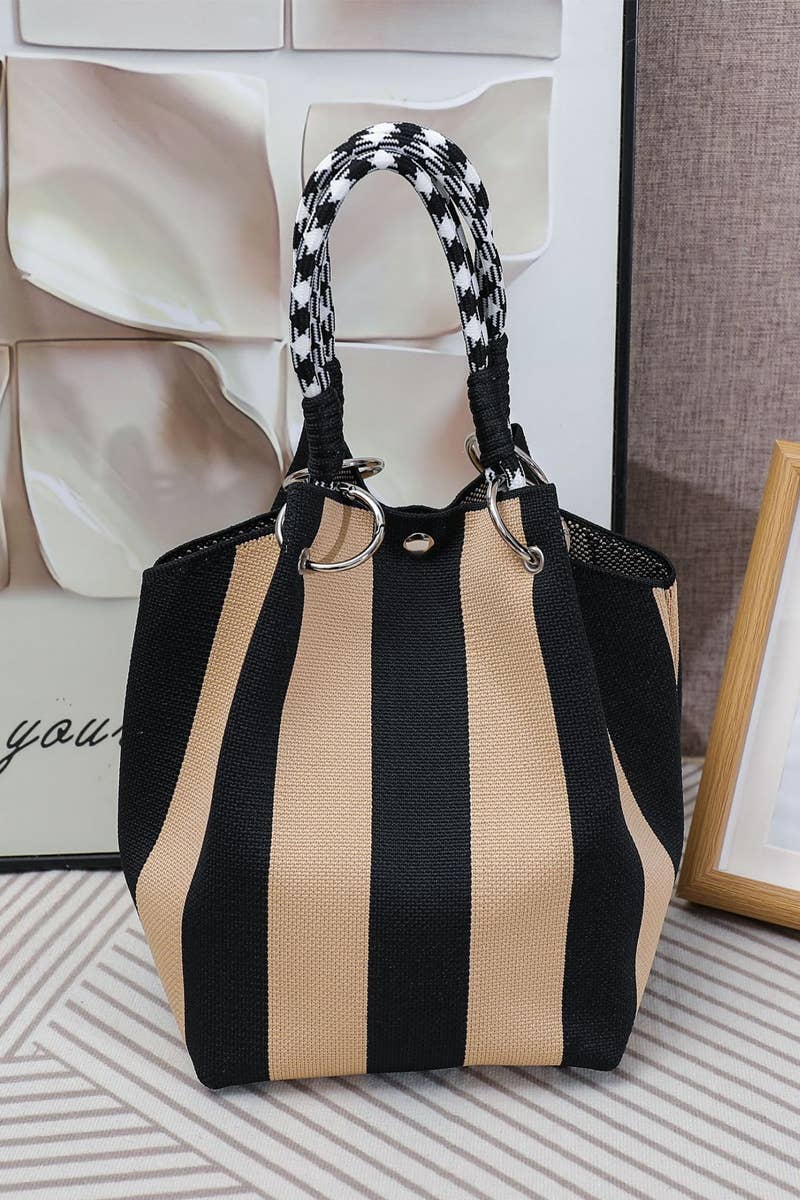 STRIPED MINI TOTE - ORANGE