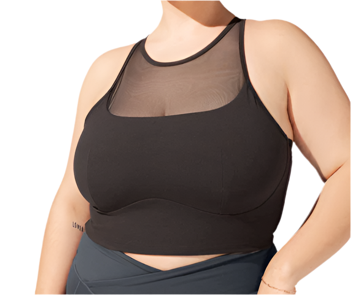 CELESTE MESH CROP BRALETTE BLACK