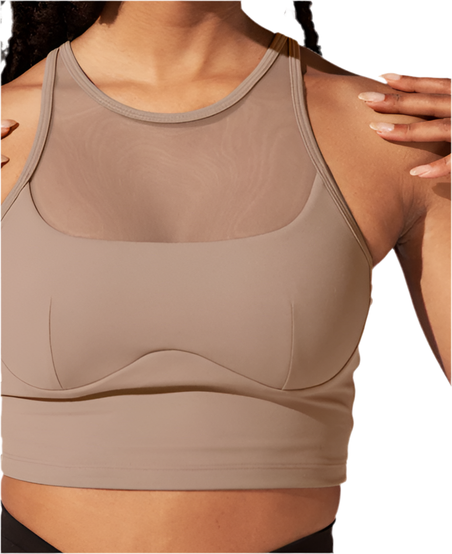 CELESTE MESH CROP BRALETTE BROWN