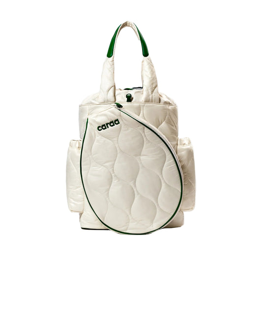 TENNIS QUILTED TOTE BACKPACK - WHITE