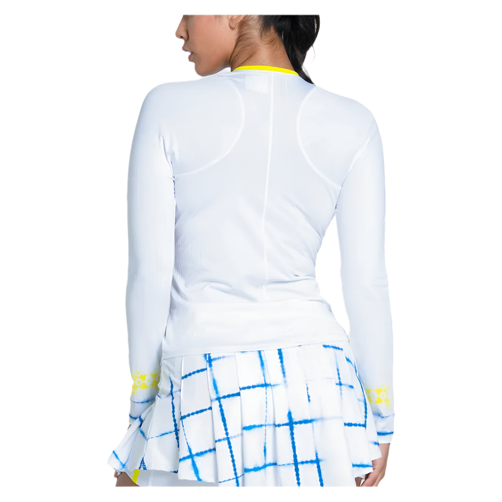 SHIBORI WAVE LONG SLEEVE- WHITE