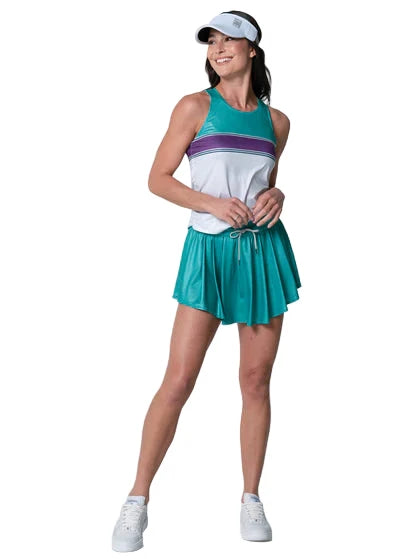 CHROMA STRIPE CINCH TANK - WHITE
