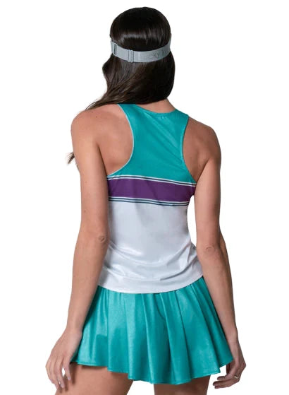 CHROMA STRIPE CINCH TANK - WHITE