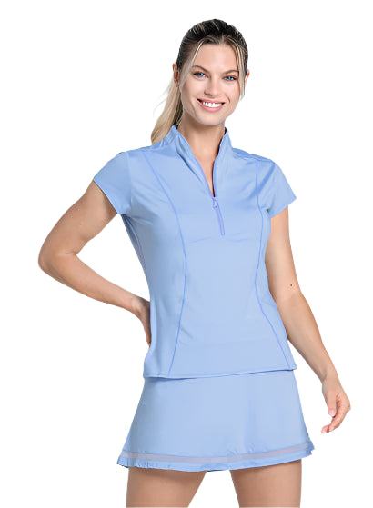 SWING ZIP SHORT SLEEVE TOP - BLAV