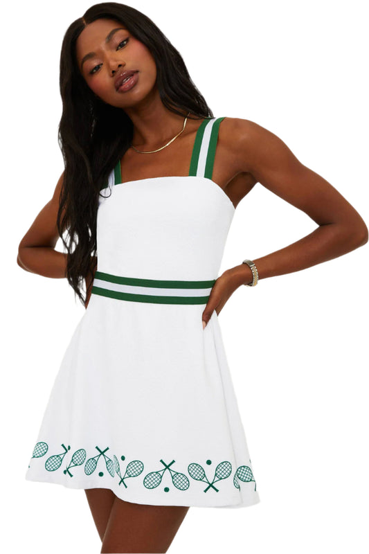 MIRIAM DRESS - RACQUET WHITE