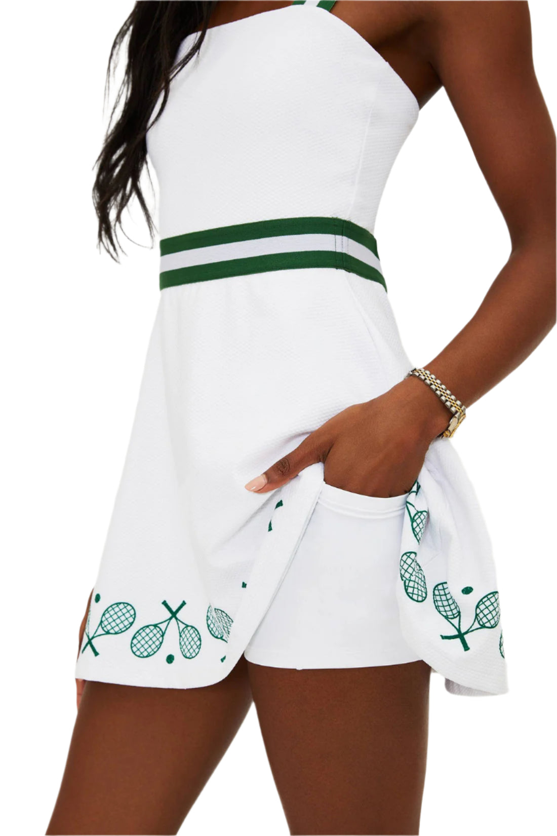 MIRIAM DRESS - RACQUET WHITE