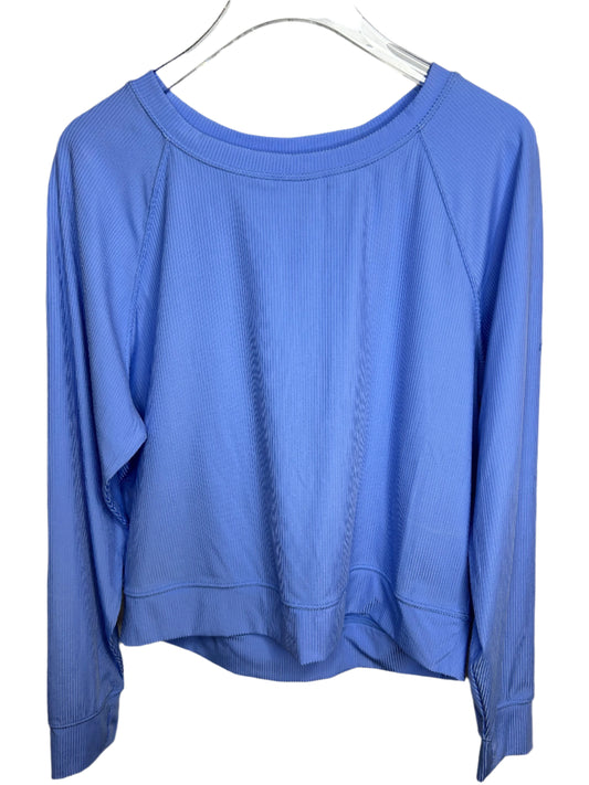 ESTHER RIBBED LS TOP-LAGUNA BLUE
