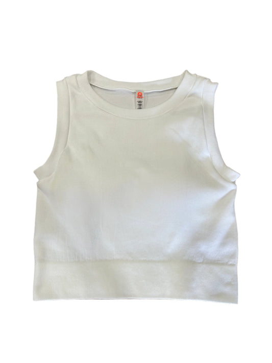 RIBBED CROP TANK-WHITE