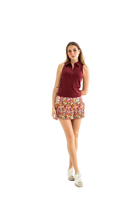 PLEATED SKIRT - BURG FLORAL