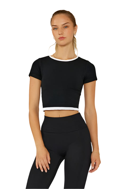 SANDRA SPORT CROP - BLACK