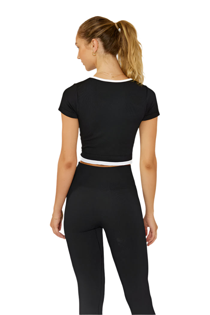 SANDRA SPORT CROP - BLACK