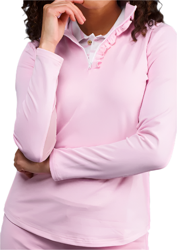 AVA 1/4 ZIP RUFFLE - ORCHID