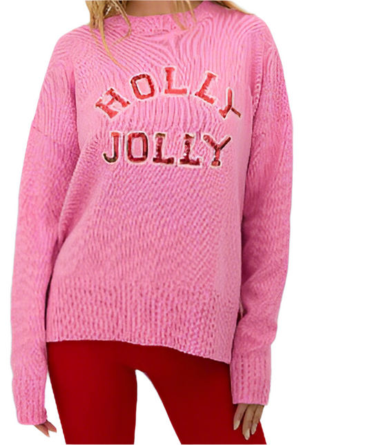 CALLIE SWEATER - HOLLY JOLLY PINK